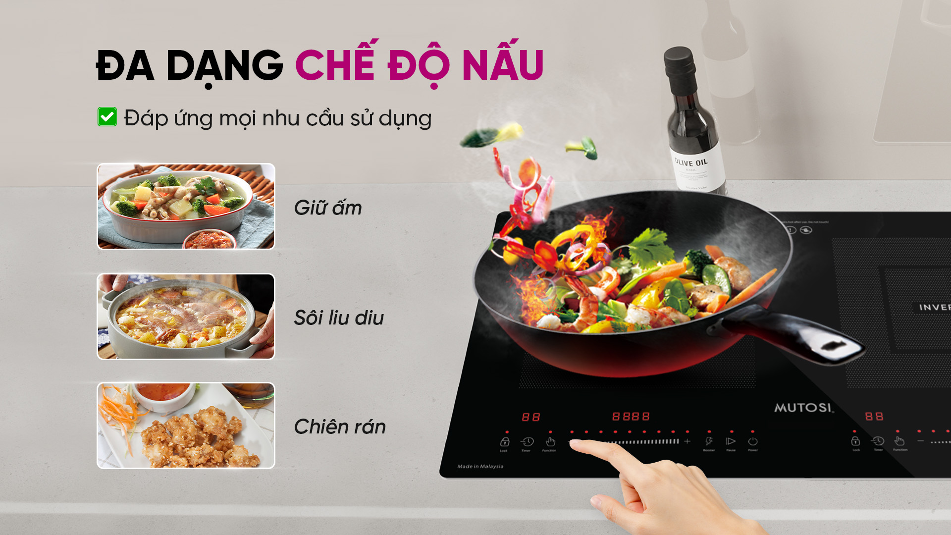 Bếp từ đôi Malaysia Mutosi MI-268KB
